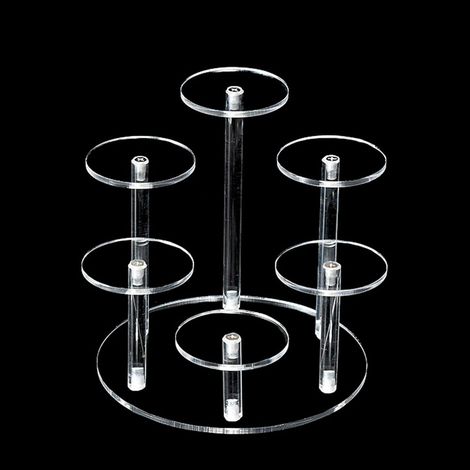 Expositor de acrílico transparente, soporte redondo para perfumes, estante de acrílico, expositor de perfumes de acrílico transparente para coleccionables, joyas, pasteles y donas (1 unidad).