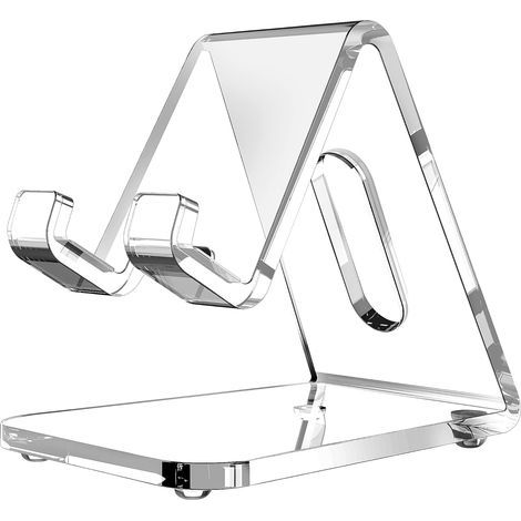Dickwandiger, transparenter Acryl-Handyständer für den Schreibtisch, geeignet für iPhone 14, 13 Pro Max und alle 4-8"-Smartphones. (1/5)