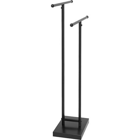 Freestanding 2-tier metal towel rack for bathroom, dimensions 50W x 18.5D x 85H cm, black (1/5)