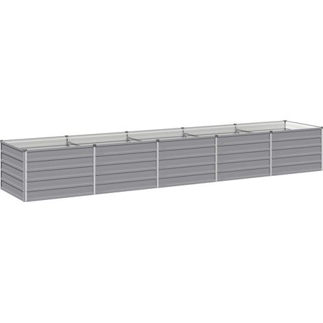 vidaXL Cama de Jardín Elevada Gris 400 x 80 x 55 cm (1/2)