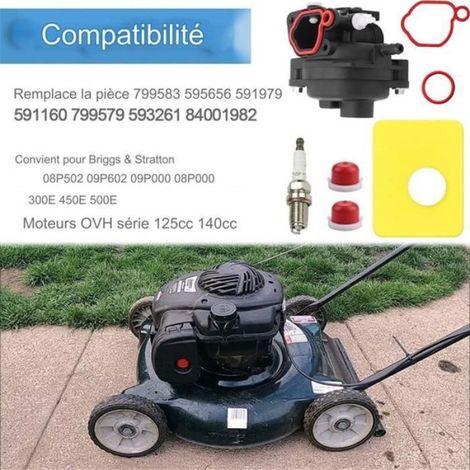Carburateur de tondeuse à gazon 799583 - Pour moteurs Briggs & Stratton - 300E 450E 500E Series - 125cc 140cc (1/5)