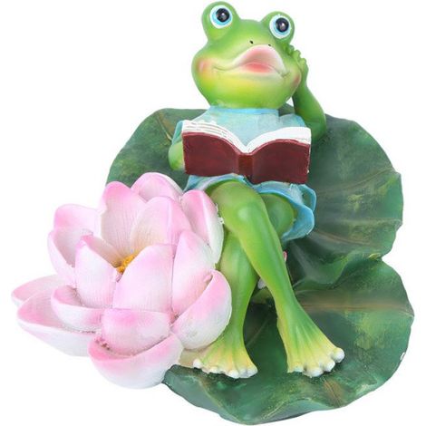 Ornement Flottant Grenouille Nénuphar - Décoration Étang Fontaine Jardin Aquatique - Lot de 6 Pièces