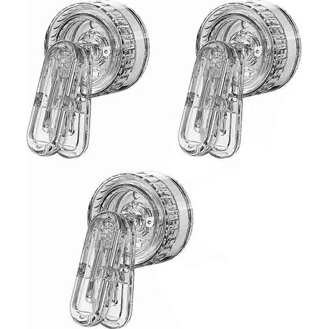 Rotatif Suction tasse rangement clips crochets 3 pièces Multiple Suction tasse Clamp pour suspendu maison bureau B (1/5)