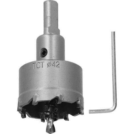 Hartmetallzahn-Lochsäge, Hochleistungs-TCT-Bohrer, Lochöffner für Edelstahl-Metallplatten, 42 mm