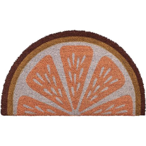 Paillasson en Fibre de Coco 45 x 75 cm Antidérapant Dessous en PVC Motif d'Orange Davao (1/5)