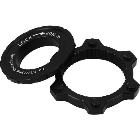 Adaptateur de frein à disque Center Lock pour moyeu de vélo CANSUCC, en alliage d'aluminium, vers disque 6 broches, noir.