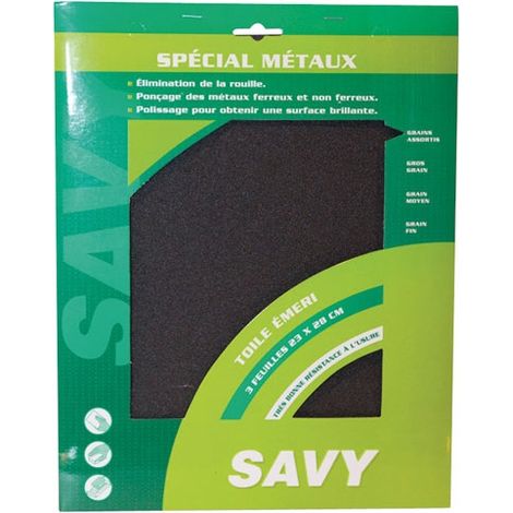 Savy Toile émeri assortie grains variés 230x280 mm