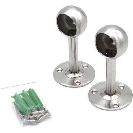 2 Pcs Support De Tringle À Rideau Réglable Support De Montage Au Plafond En Acier Inoxydable Brossé Avec 6 Pcs Vis Pour Rideau De Douche Placard Salle De Bain Fenêtre