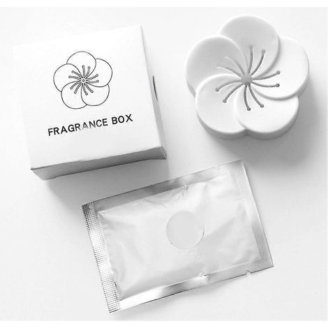 Tragbarer Auto-Lufterfrischer in Paste mit Aromatherapie-Box in Blütenform (Weiß)