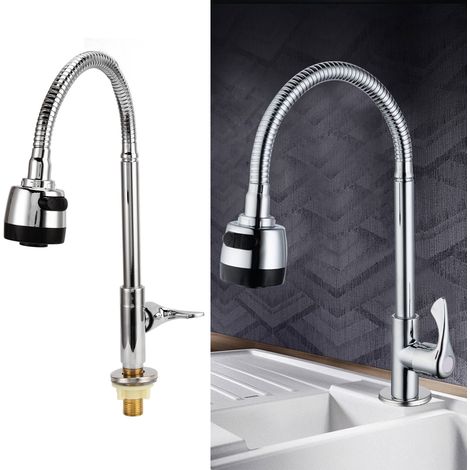 Grifo de cocina giratorio 360°, de fácil instalación, con base de cobre antideslizante y giro vertical, apto para todo tipo de cocinas. (1/5)