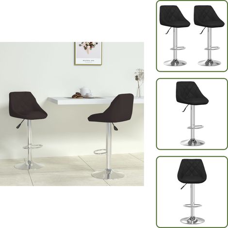 Tabourets de bar lot de 2 noir similicuir - Tabouret De Bar - Tabouret De Comptoir - Chaise De Bar - Chaise De Comptoir - Mobilier De Cuisine (1/5)