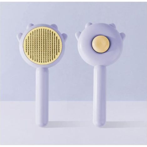 Brosse pour Chiens Chats, Brosse pour Chaton, Brosse pour chien chat, Brosse Autonettoyante Pour Animaux de Compagnie,(Violet) (1/4)
