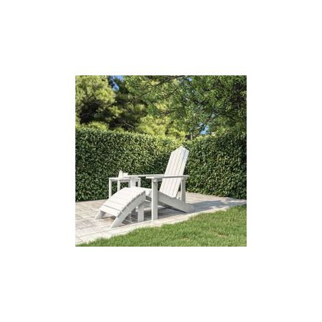 Chaise de jardin Adirondack avec repose-pied PEHD Blanc (1/5)