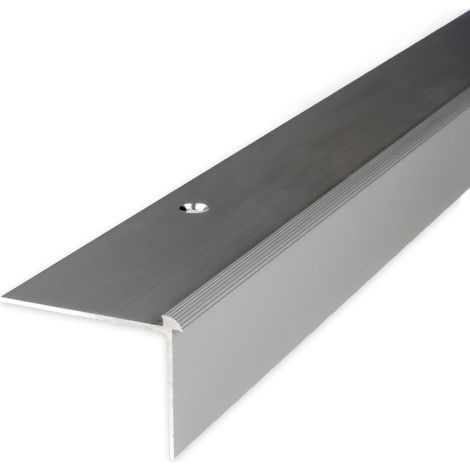 Treppenkante "Luzzi" / Treppenkantenprofil / Winkelprofil (Größe 40 mm x 30 mm x 2 mm) aus Aluminium eloxiert, gebohrt, von Auer Metall-silber-1000 (1/5)