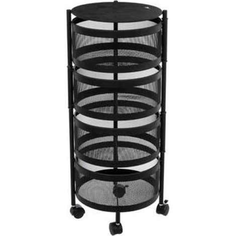Resserre Rotatif Rond en Métal "Mayaj" 76cm Noir (1/5)