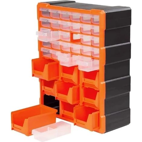 Organizador de taller de plástico, 30 cajones, 9 bandejas, 47 x 38,5 cm (1/5)