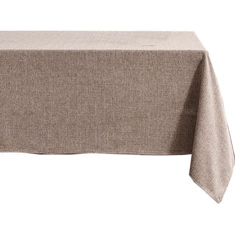 Tablecloth Coton Lin - Imperméable - Pour Table Rectangulaire - Intérieur Extérieur - 150 X 250 Cm - Lin Mélangé Coton (1/5)