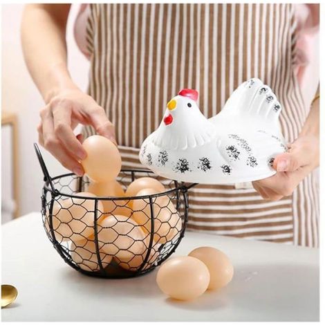 Etagere A Oeufs - Support A Oeufs En Metal Noir - Rangement Pour Cuisine Ou Buffet - Capacite 12 Oeufs - 1 Unite (1/4)