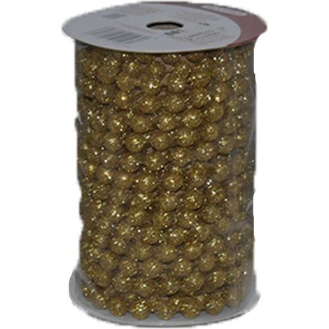Nastro natalizio con perle oro 5 mt per albero di Natale addobbi da decorazioni (1/5)