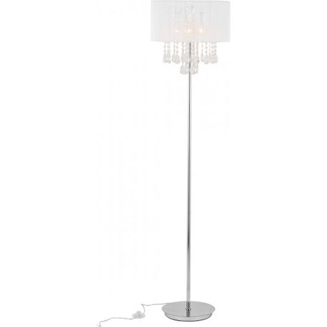 Lampadaire Italux Essence blanc chromé à cristaux 3xE14 (1/3)