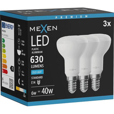 Mexen Nova 3x Ampoule LED E14, R50, 6W, Froid - 6500K, 630 lm - L103-E14-0665-01x03 (1/3)
