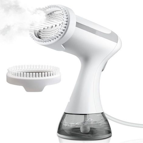(Weißer) Handdampfglätter, 1500 W, 300 ml Tank, vertikaler Dampfglätter, 130°-Dampfgarer für Kleidung, ideal für Reisen und Zuhause, schnelles Aufheizen, Weiß (1/5)