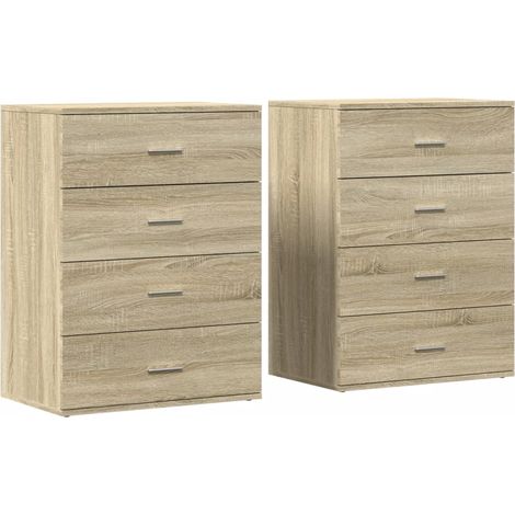 Credenza buffet cassettiera mobile contenitore organizer cucina soggiorno soggiorni set da 2 sonoma 60 x 39 x 80 cm legno composito marrone 020036822