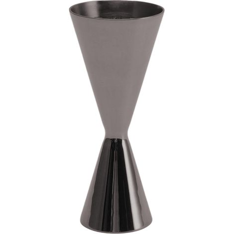 Doppelter Cocktailmessbecher aus Edelstahl, innovativer Weinmessbecher, für Barkeeper, schwarze Ausführung, 1/2 oz. (1/5)