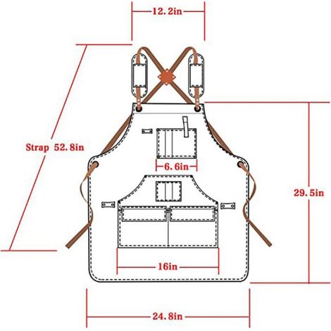 Tablier De Travail Pour Homme En Toile Robuste Avec Poches À Outils – Idéal Pour Bricolage Jardinage Atelier – 75 X 63 Cm – Noir (1/5)