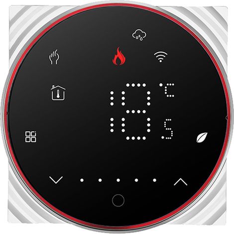 Thermostat Wi-Fi avec écran LCD, contrôleur de température intelligent pour chauffage au sol domestique, boîtier encastré carré de 86 pouces (218 cm), 95-240 V, 5 A, noir (1/5)