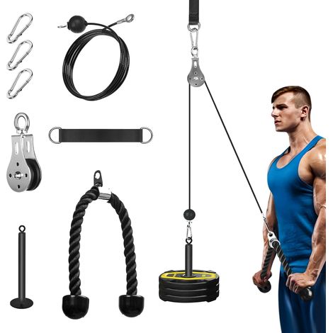 Home Bodybuilding Pulley, Cable Machine Bodybuilding Pulley High and Low Pulley for Strength Training Arms Triceps Back