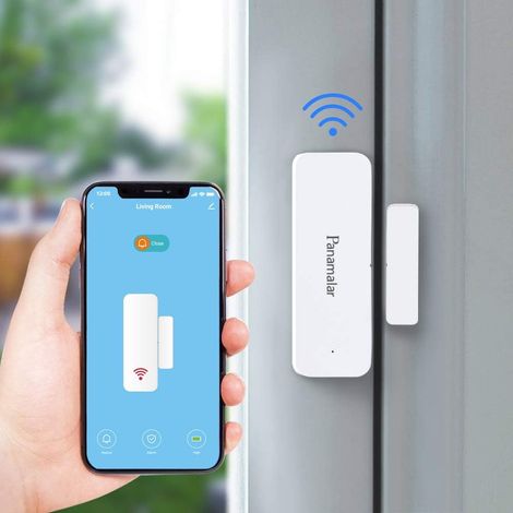 Capteur de Porte Fenêtr Intelligent, Télécommande Low Energy Alarme Maison Compatible avec , Convient aux Portes, Fenêtres et Armoires, la Maison,Office (1) (1/5)