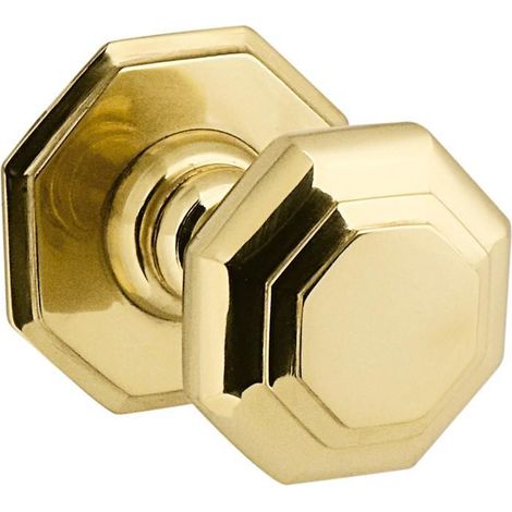 BYP pomo puerta copal ø70 pulido brillo forma octogonal. , 