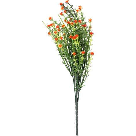 Gypsophile Artificielle En Plastique - Décoration Florale Réaliste Pour Mariage Et Maison - Lot De 1 Tige Orange (1/5)