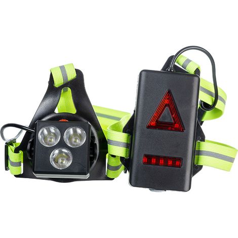 Lampe frontale étanche LED haute luminosité rechargeable, fixation poitrine pour course à pied et alpinisme (1/5)