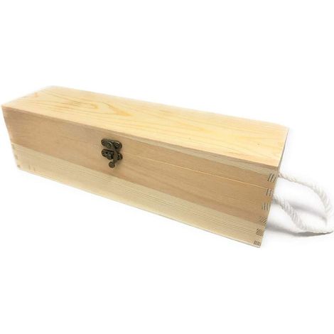 Cassetta portabottiglie Rettangolare in Legno Scatola Bottiglie di Vino Champagne per decoupage (1/5)