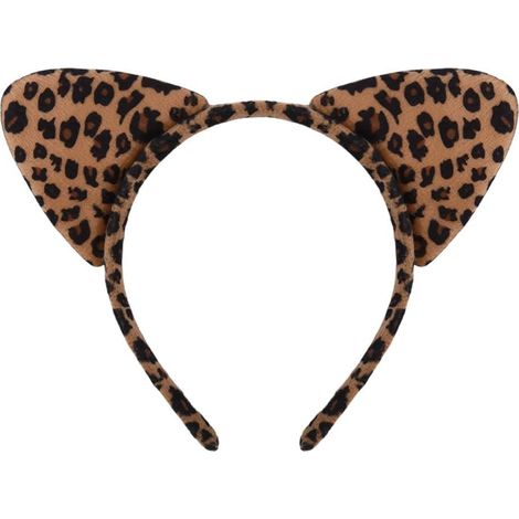 Serre-tête avec oreilles de chat léopard pour femmes et filles - Bandeau avec oreilles de chat - Bandeau pour femme - Cadeau d'Halloween, d'anniversaire, de Noël (1/5)
