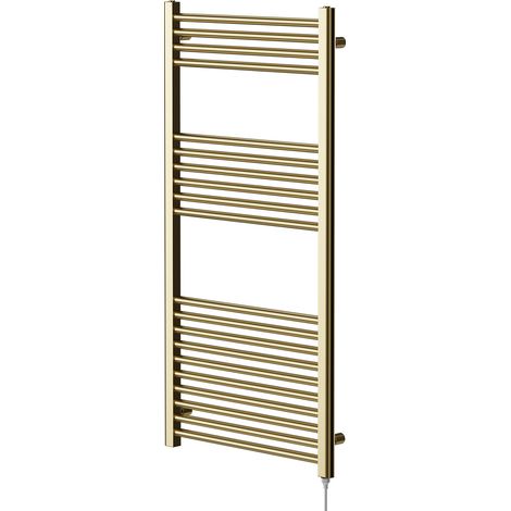 Colore Brushed Brass 1200mm x 600mm Straight Electric Heated Towel Rail (1/5)