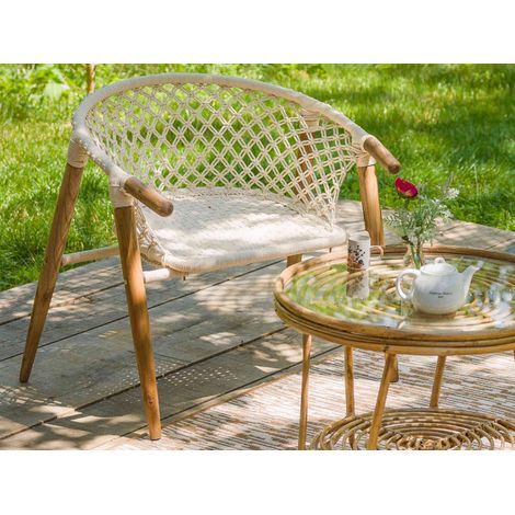 Fauteuil de jardin en macramé coton - Jardiline (1/5)