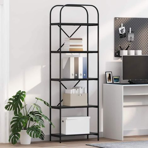 Bücherregal Schwarz Eichen-Optik 60 x 30 x 183 cm Holzwerkstoff