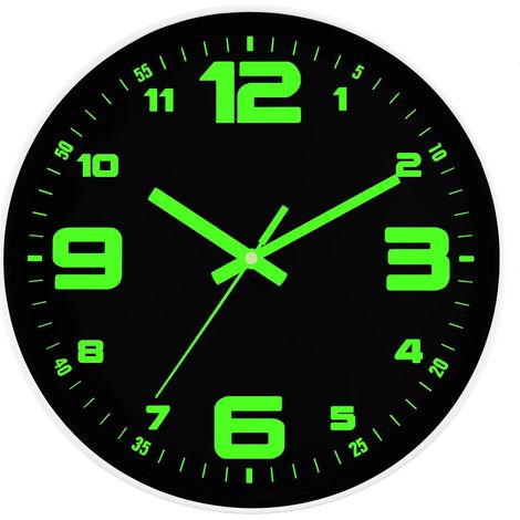 Horloge murale lumineuse 30 cm en verre, piles, style moderne décoratif pour maison ou bureau (1/4)