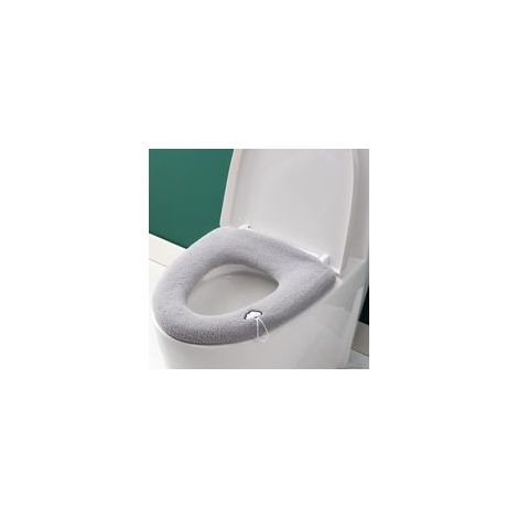 Lot de 3 housses de siège de toilette épaisses avec poignée pour abattant de toilette - Coussin doux, épais, extensible, lavable - S'adapte à tous les sièges de toilette ovales (1/4)
