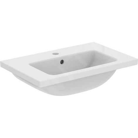 Meuble-lavabo IS i.life S 1 vasque avec rebord 610x385x180mm Blanc (1/4)