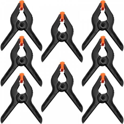 8 Pièces 8cm Pince à Ressort, Pinces à Ressort en Plastique Noir en Nylon, pour Projets de Bricolage, Studios Photo (1/5)