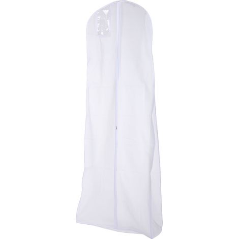 Housse de robe de mariée double couche épaisse, housse anti-poussière pour robe longue, respirante, blanche. (1/5)
