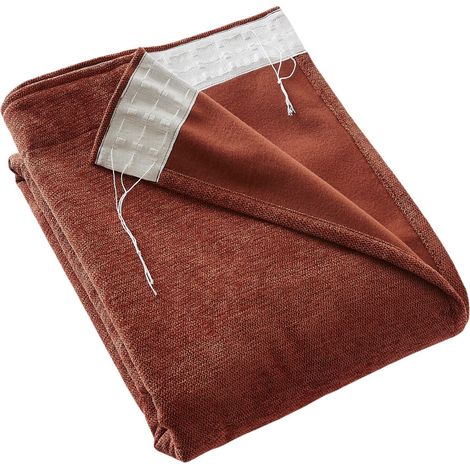 Rideau galon fronceur occultant polaire 140 x 260 cm Bjornn terracotta (1/4)