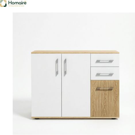 Kommode mit 3 Schubladen aus Naturholz 90 x 30 x 75,5 cm HOMAIRE (1/5)