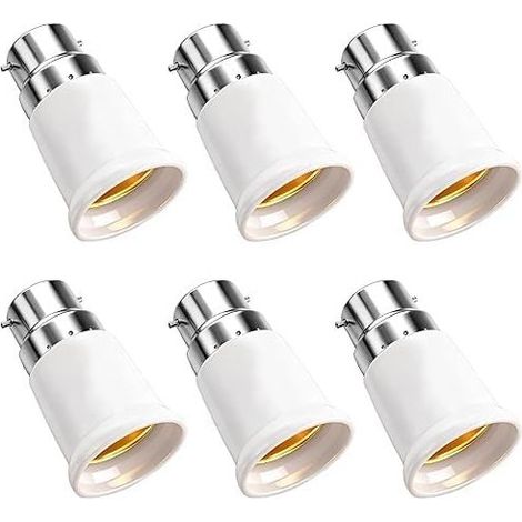 Adapterteile B22 auf E27, Bajonettfassung-Konverter B22 auf E27, 0-250V Bajonett-auf-Schraubfassung-Adapter für LED-, Glüh- und Halogenlampen (1/5)