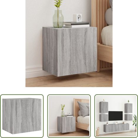 Armoire tv murale - Meuble TV mural sonoma gris 40,5x30x40 cm bois d'ingénierie (1/5)
