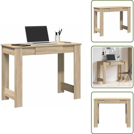 Escritorio de dormitorio - vidaXL Escritorio madera contrachapada color roble sonoma 100x45x75 cm - Escritorio de sala